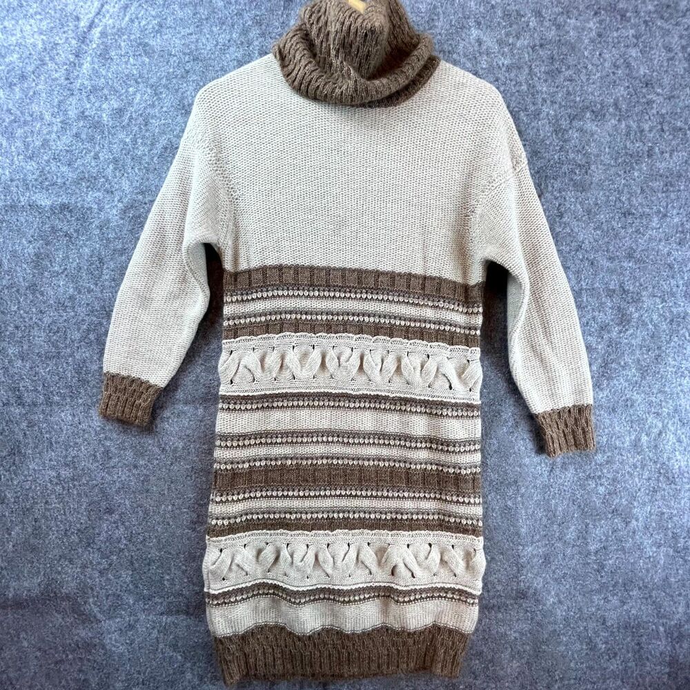 3.1 Phillip Lim Sweater Dress XS Brown Heritage Cozy Cabincore Warm Fireside